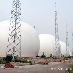 China Ground Mounted Double Membrane Gas Holder , Polyester Fabric Biogas Storage Balloon wholesale