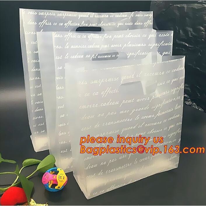 Promotional customized high quality soft loop plastic cloth bag,manufacturer custom soft loop handle polyethylene PE pla