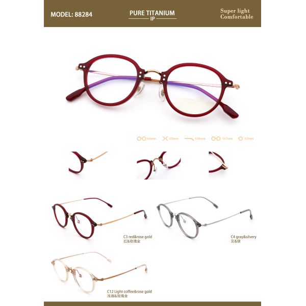 Safety Designer Pure Titanium+Acetate Glasses Frames 88284