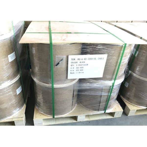 RG6-M 75 Ohm Self Supporting Cable , CATV Coaxial Cable 75 Ohm With Galvanized Steel Messenger