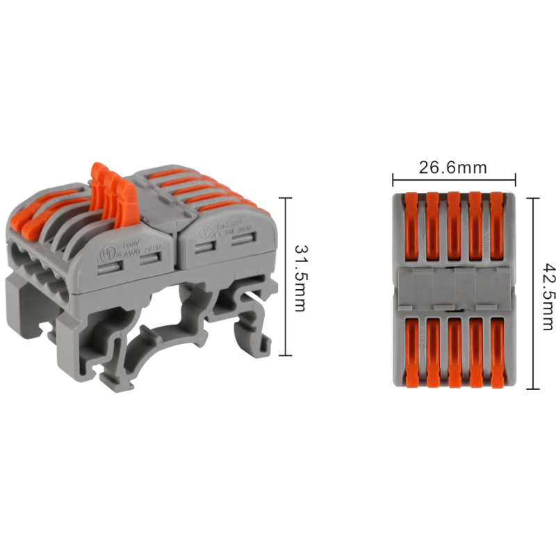 Compact Conductor Terminal Block Fast Universal Electric Cable Wiring