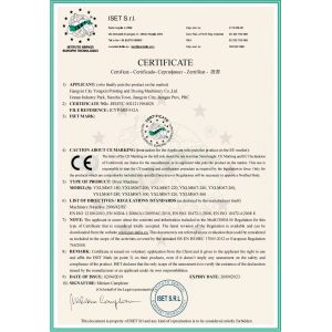 JIANGYIN YONGXIN PRINTING & DYEING MACHINERY CO.,LTD Certifications