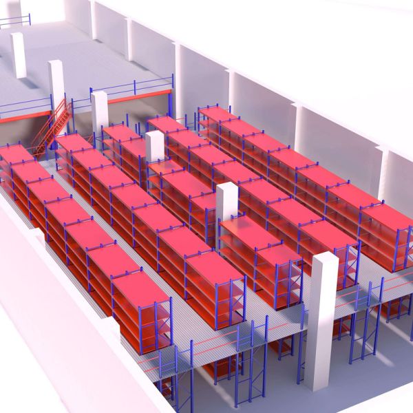 2-3 Levels Mezzanine Storage Rack Multi Level For Customized Warehouse Storage