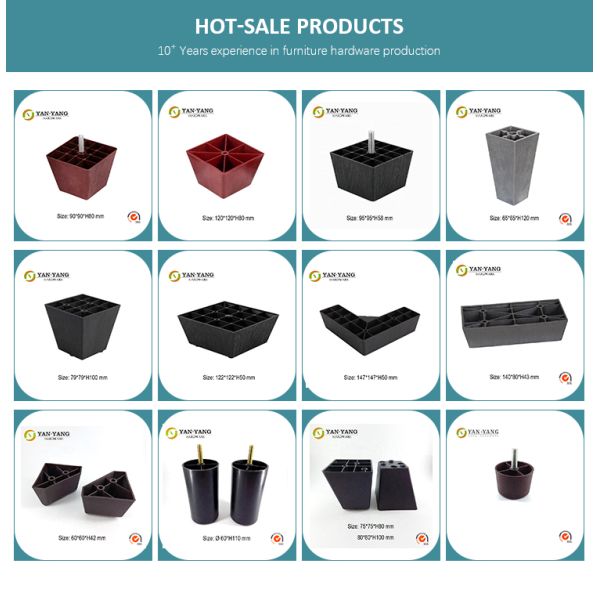 Furniture Accessory Sofa Plastic Legs suqare shape leg