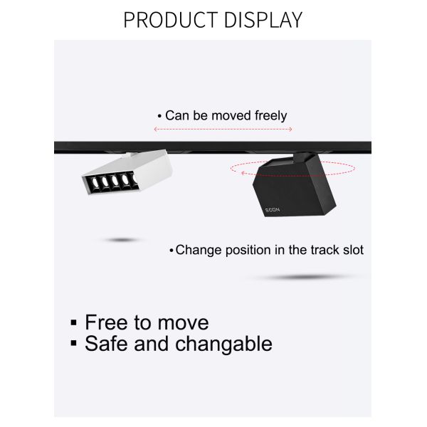 7W DC24V Rotatable Magnetic LED Track Light Easy Installation Indoor Decoration
