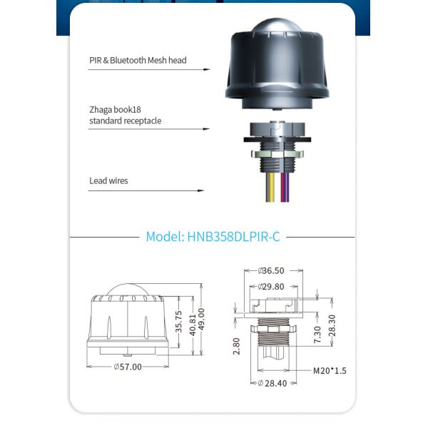 Zhaga book18 based CASAMBI BLE mesh PIR motion sensor, DALI-2 output, self-contained "application controller", self-contained DALI-2 bus power supply,