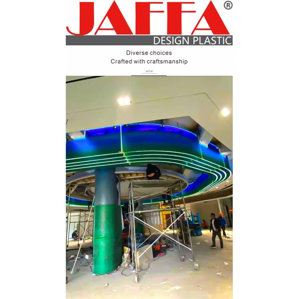 Customized Processing Solid Colored Resin Glass Gradient Luminous Ceiling