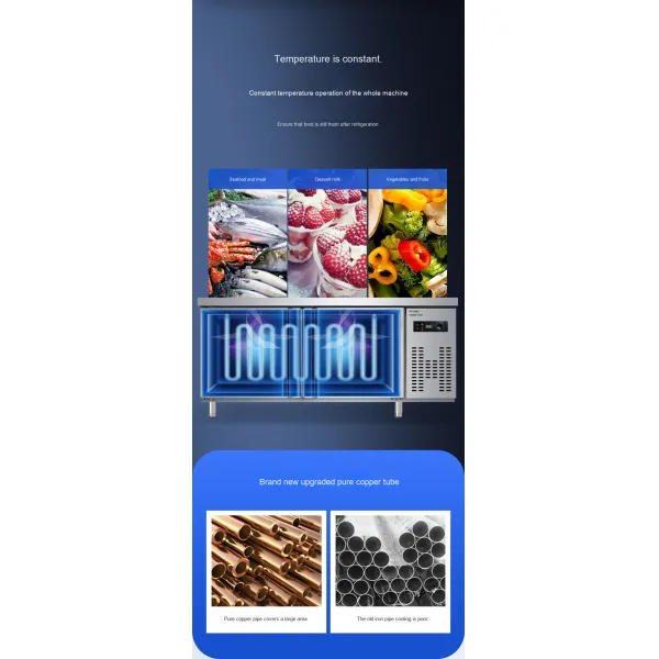 Commercial Single-Temperature Stainless Steel Workbench Large-Capacity Freezer Refrigerator for Fresh-Maintained Milk Tea Shops