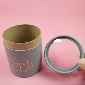 China Gold Foil Biodegradable Paper Cylinder Packaging With PVC Window wholesale