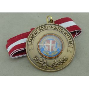 Zinc Alloy Material Soft Enamel Ribbon Medals Antique Brass Plating