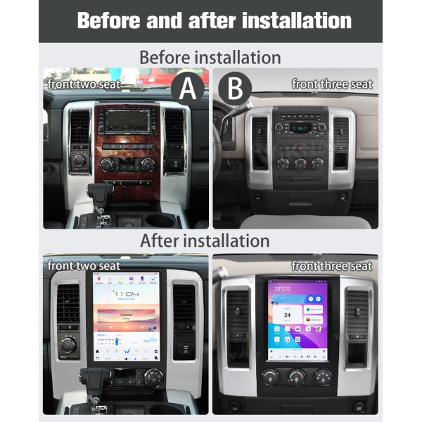 12.1 inch Head Unit For 2008-2011 Dodge Ram GPS Navigation Multimedia player Touch Screen Support Wireless Carplay