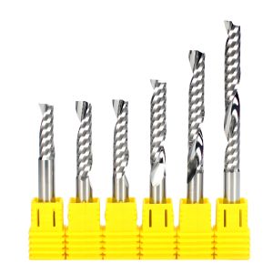China Cheap Price Single Flute Carbide End Mills for Aluminium Acrylic and Wood Cutting wholesale
