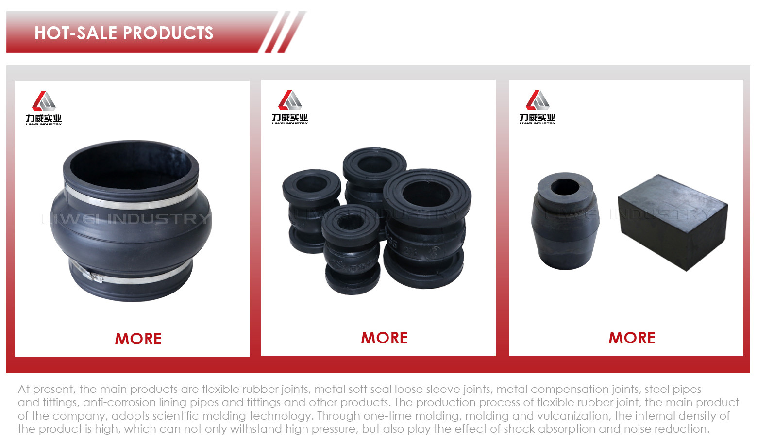 ISO9001 Certified Clamp Type Rubber Joint For Axis Displacement And Joining Pipe Lines