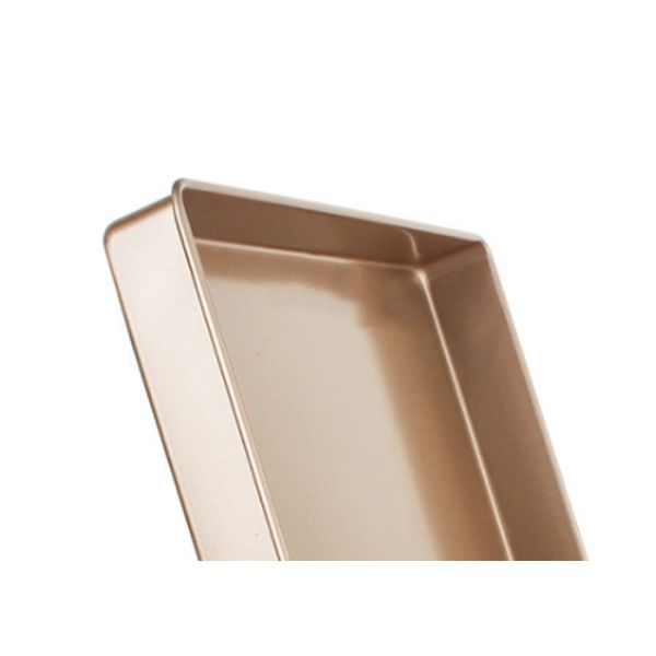 Aluminium Cake Mould Square Non Stick 1.5mm Square Baking Mold With Golden Coating