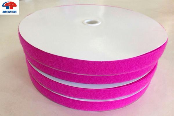 Quality Rose Red Nylon Sew On Hook and Loop Tape , 1" Sticky Hook And Loop for sale
