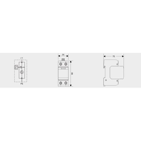 BR-50GR 1P 50kA Type 1 Surge Protective Device Ac Din Rail Surge Arrester SPD