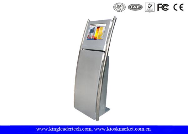 Quality Customizable Information Touch Screen Kiosk Stand With Two Stainless Steel Poles for sale