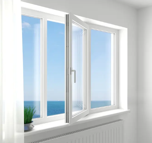 Aluminum American Style Glass Casement Window for Apartment Prefab House Gray Surface