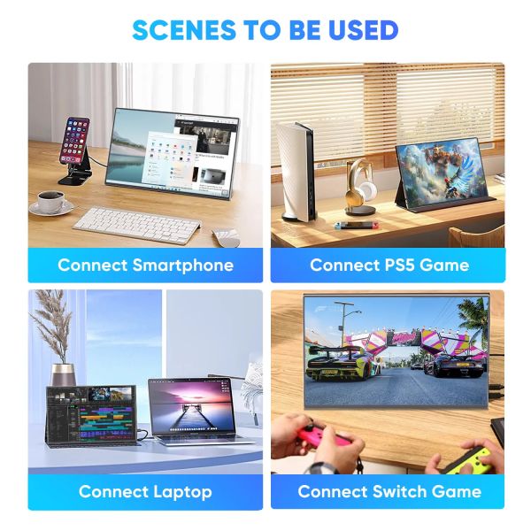 15.6 Inch 250nits FHD LCD Touch Display Type C Portable Touch Screen Monitor For Laptop