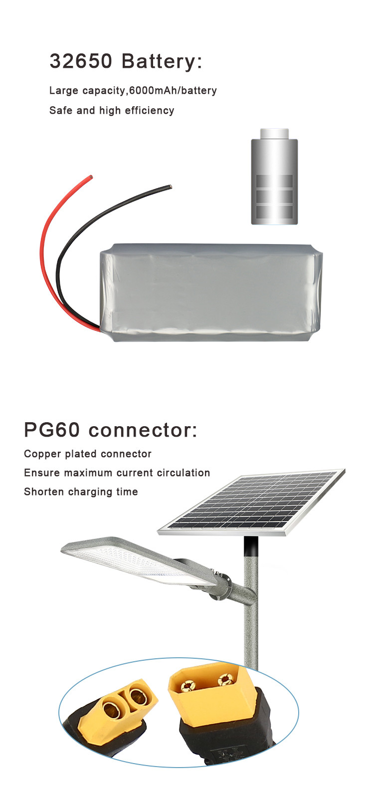Industrial Aluminum Solar LED Street Lights 100 W 200 W 500 W With Pole