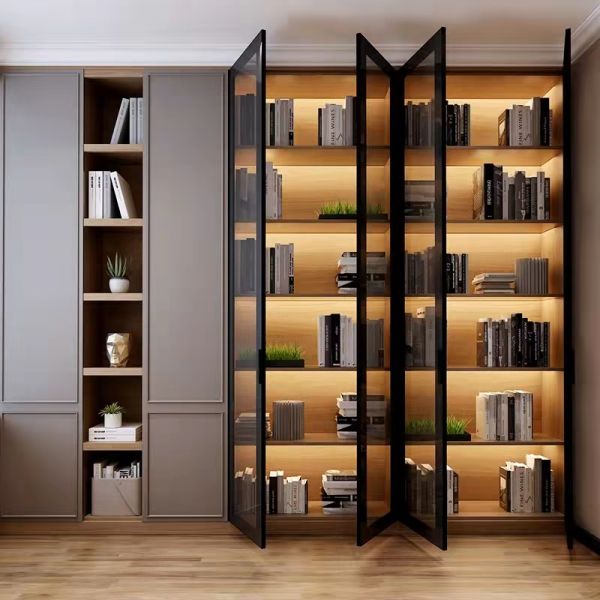 Modern showcase display cabinet in living room setting