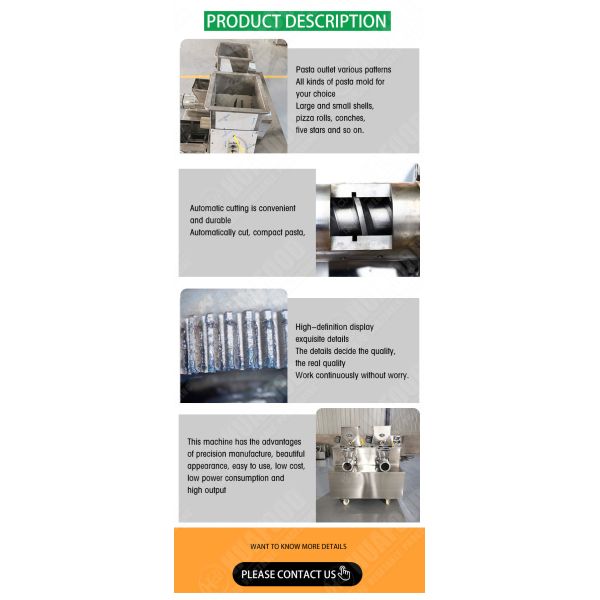 250kg/h Fully Automatic Pasta Making Machine Commercial Electric Macaroni Pasta Machine