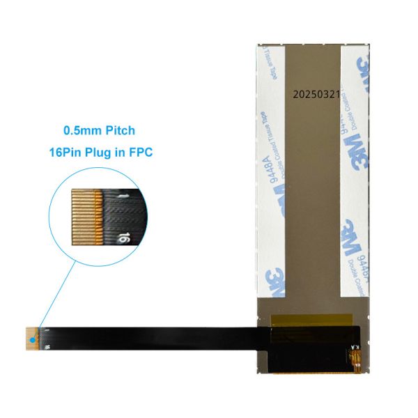Side view of 4.58 inch TFT display module