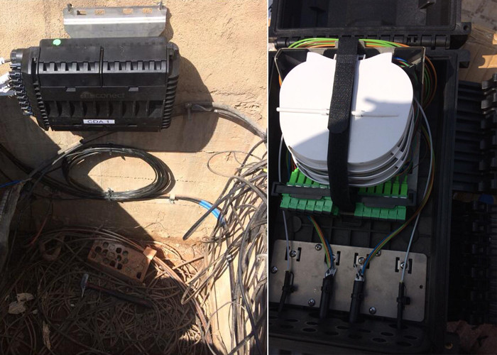Multicore Splice Wall Mount Fiber Enclosure Overhead Drop Cable Anti Rusting