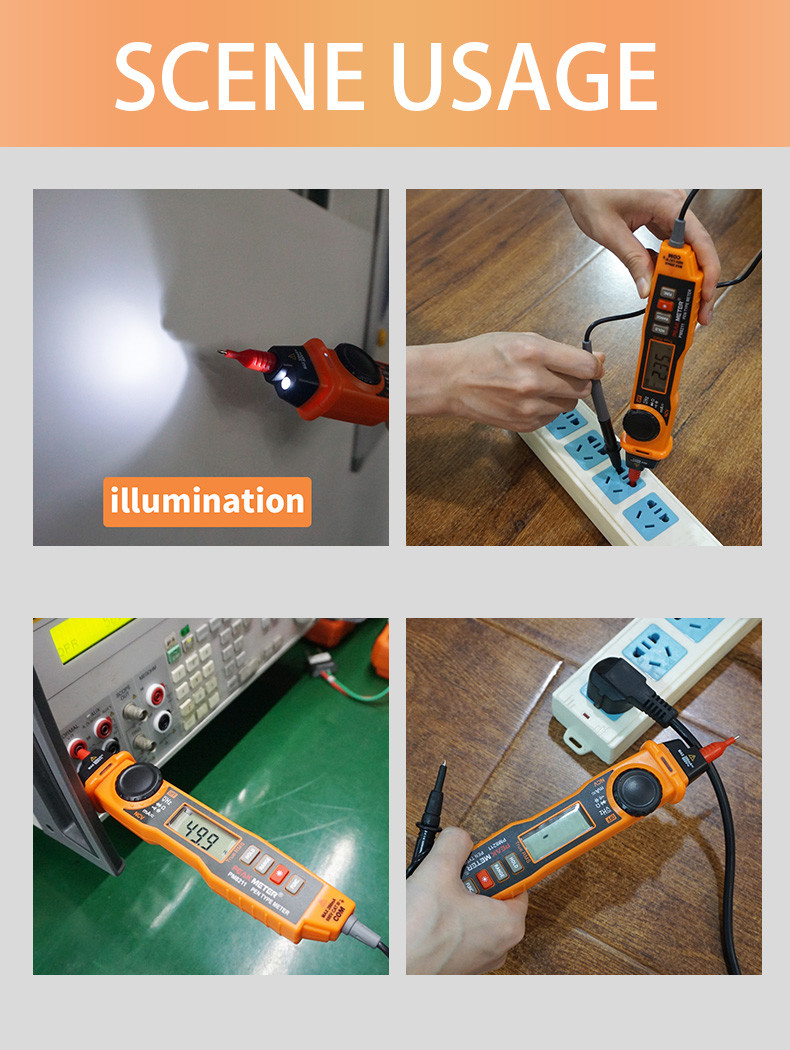 Auto Range Pen Style Digital Multimeter With Non - Contact Voltage Tester