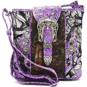 Camouflage Rhinestone Cross Pistol Buckle Western Crossbody Handbags Cowgirl