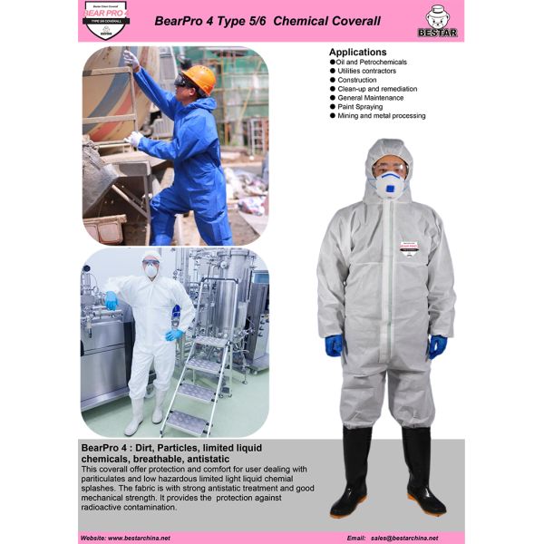 SMS Anti Static Disposable Painters Coveralls Type 5 Coveralls With Hood