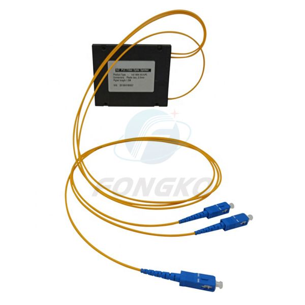 PLC Splitter With Connector 1 meter 1*2 Abs Box Type PLC optic fiber Splitter