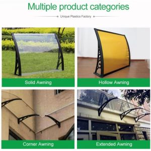 Wear Resistant Polycarbonate Door Awnings Resisting High Temperature