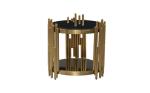 Asymmetry Gold Glass Stainless Steel Coffee Table 550mm Φ Visual Interest