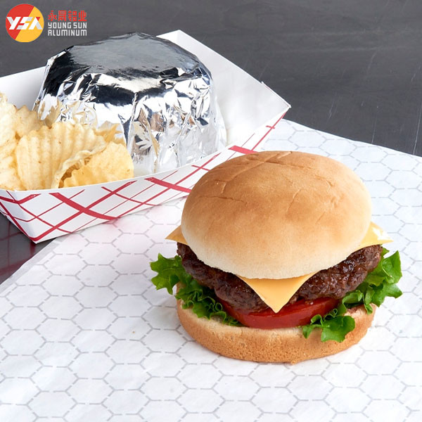 Burger Foil Hexagon Honeycomb Paper Laminated Aluminum Foil Burger Wrapping