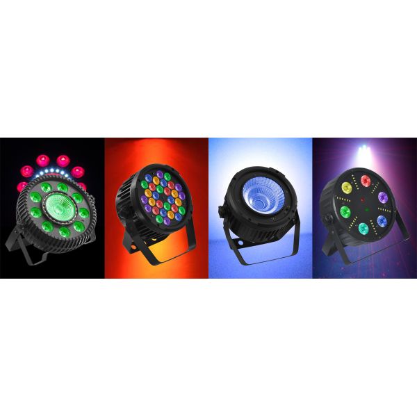 6PCS 12W + Strobe + RG Laser LED Par Stage Light