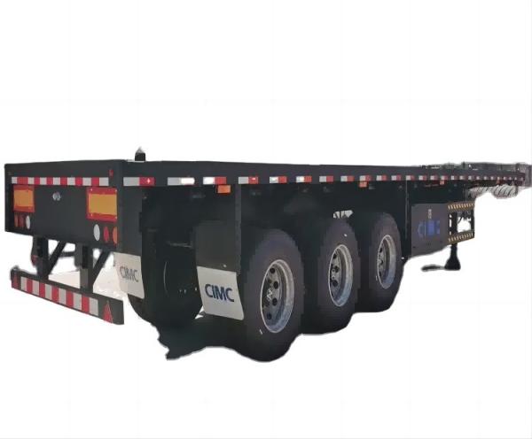 Quality CIMC used Heavy Loading Capacity 40 60 80 100 Ton 3 Axle 4 Axle 40ft 45ft Container Flatbed Semi Trailer To Africa for sale