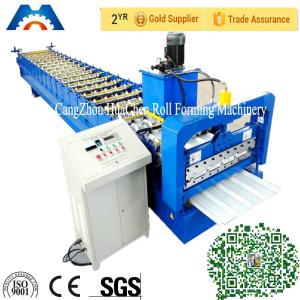 China Automatical Steel Roof Panel Roll Forming Machine Cr 12 Cutting Blade wholesale