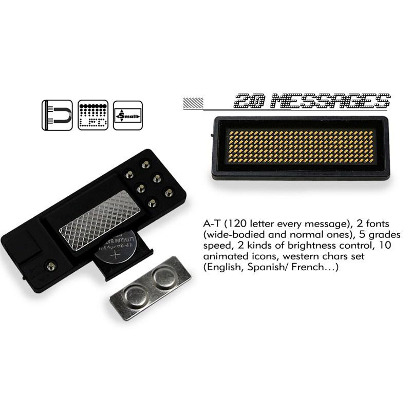Scrolling LED Name/Message/Advertising/Programmable Tag Card Badge Red color B729TR