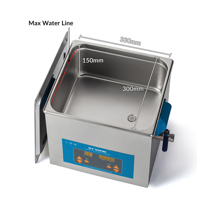 Gt Sonic Classical 13L Digital Ultrasonic Cleaner With Timer And Heater