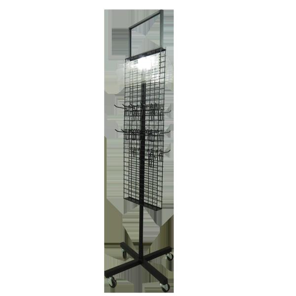 Quality Supermarket Flooring Rotating Metal Wire Display Stand With Wheels for sale