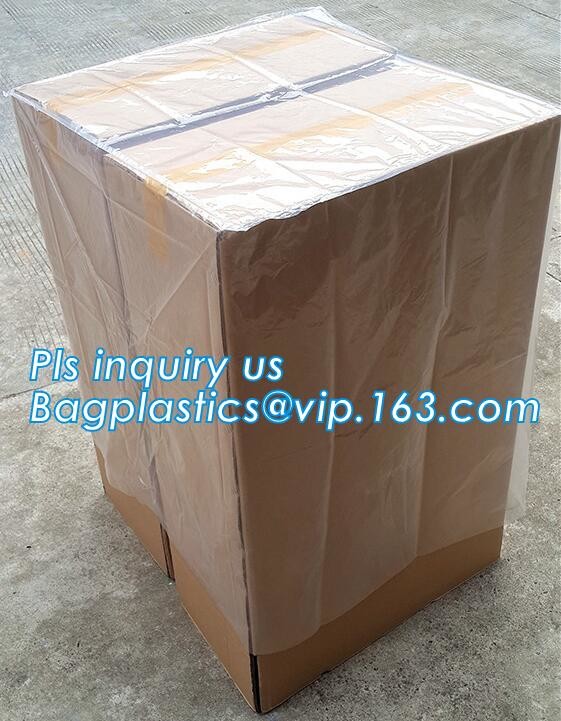 Customized Square Bottom or Side Guesst Plastic Protective Pallet Covers, 4 Mil Dust proof Clear Pallet Covers, BAGPLAST