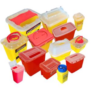 China Custom Disposable Sterile Syringe Safety Box Container Needle Plastic Syringe Sharps Bio Bins Safe Sharp Bin wholesale