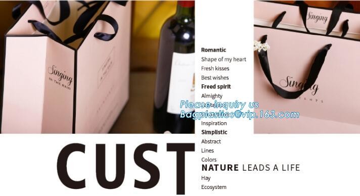 Custom paper bag with handle coated white paper bag printing pattern flower carrier bag,Flower carrier paper bags with d