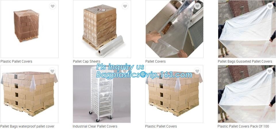 Customized Square Bottom or Side Guesst Plastic Protective Pallet Covers, 4 Mil Dust proof Clear Pallet Covers, BAGPLAST