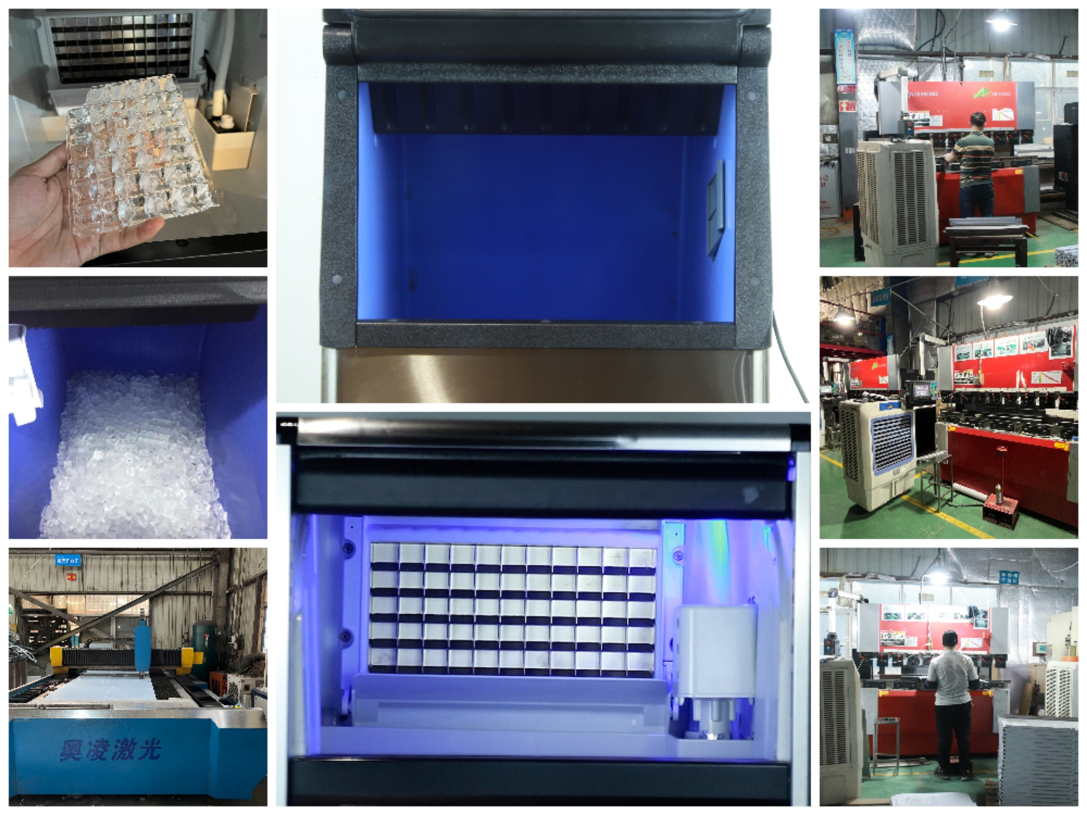 40kg Commercial Automatic Ice Cube Maker Machine 18kg Storage R290