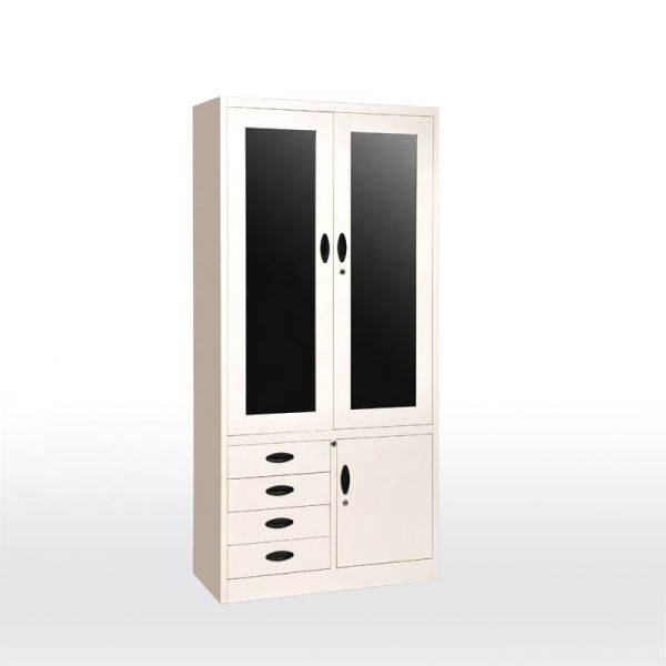 Glass Door 0.6mm 1850mm High Metal Filing Cupboard