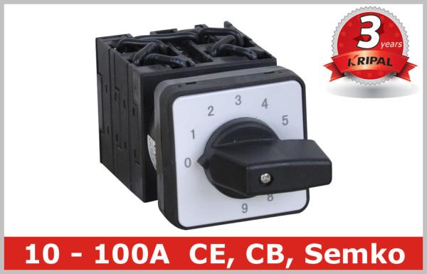 Quality 10 Position Rotary Switch , Manual Changeover Switch 63A 80A 100A for sale