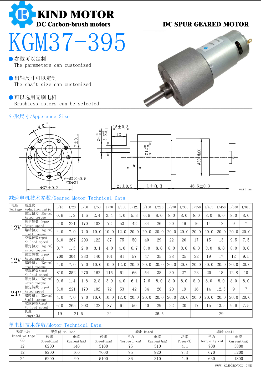 Low Noise Micro DC Motor Low Rpm 12 Volt High Torque 1.2Nm