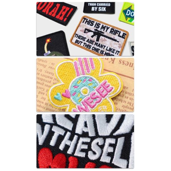 Academy Uniform Custom Woven Badges , Chenille Iron On Patch Polyester Material